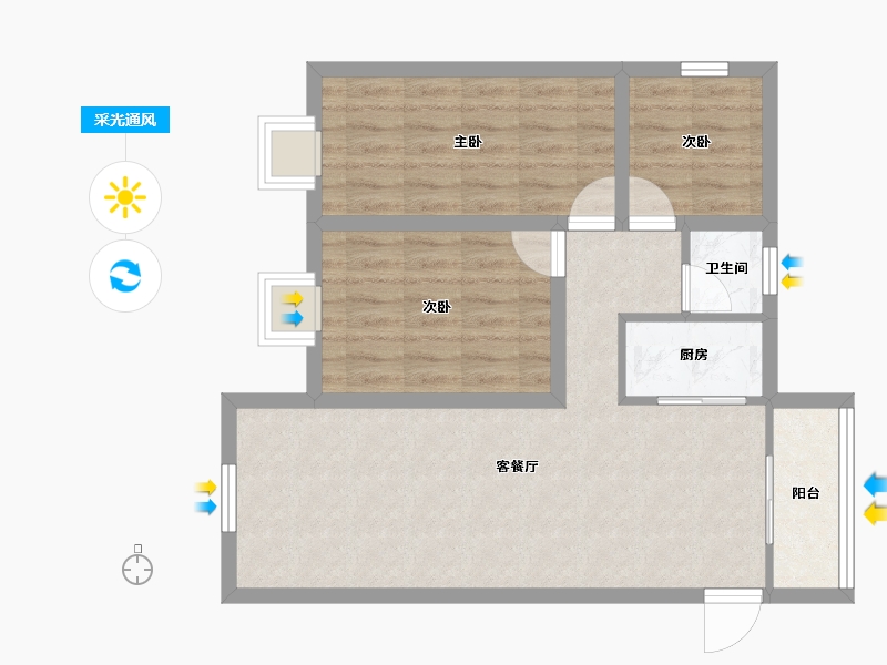 广东省-深圳市-桂苑小区-69.01-户型库-采光通风