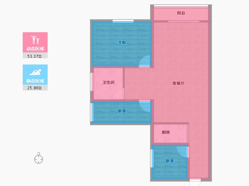 广东省-深圳市-万科翰邻城-70.36-户型库-动静分区