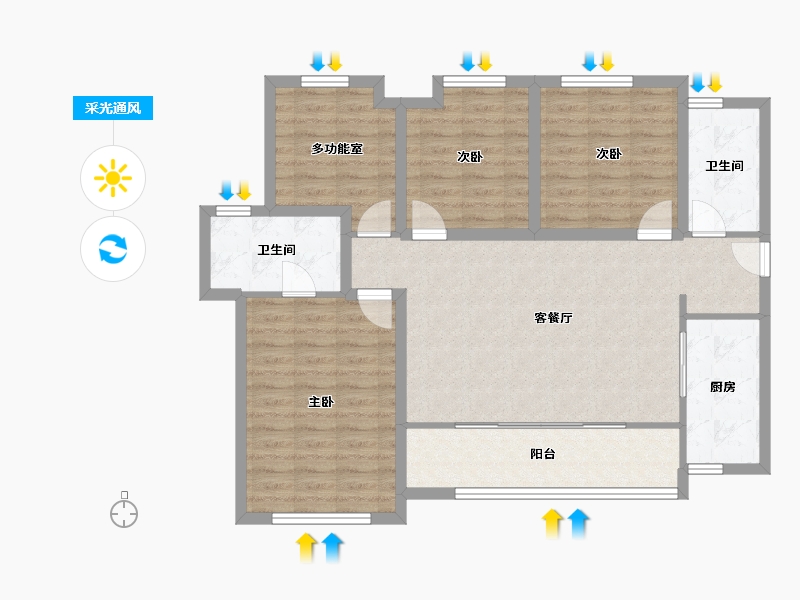 广东省-深圳市-万科公园里-103.62-户型库-采光通风