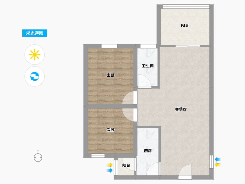 广东省-深圳市-宝田雅苑-57.70-户型库-采光通风