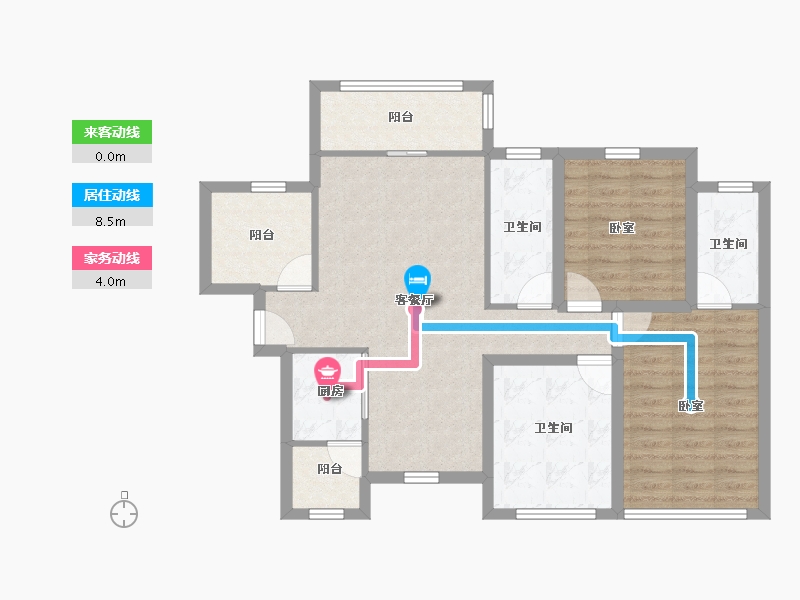 广东省-深圳市-宏发世纪城二期-85.67-户型库-动静线