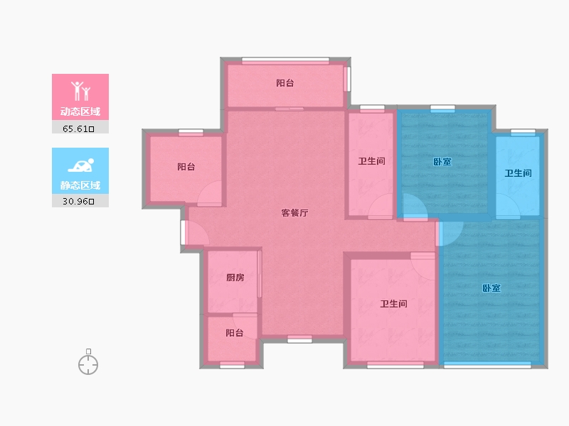 广东省-深圳市-宏发世纪城二期-85.67-户型库-动静分区