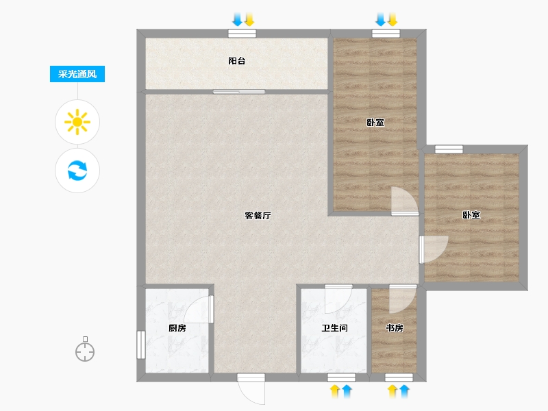 广东省-深圳市-银兴苑-82.17-户型库-采光通风