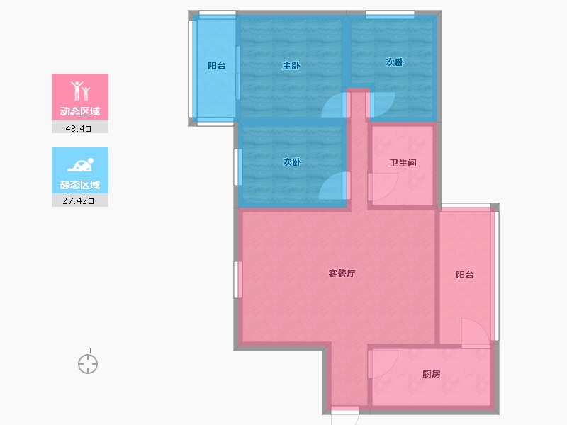 广东省-深圳市-海晖大厦-62.08-户型库-动静分区