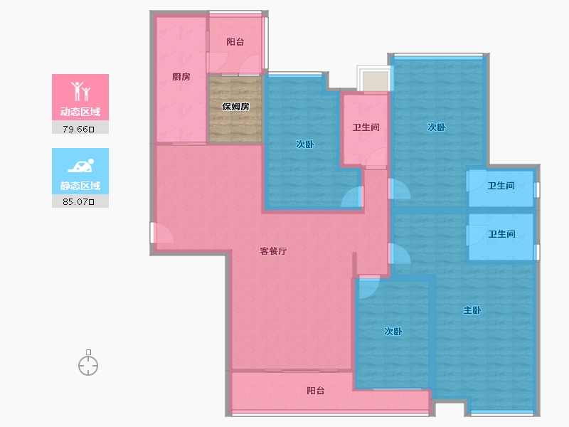 黑龙江省-鹤岗市-海湾小区-153.04-户型库-动静分区