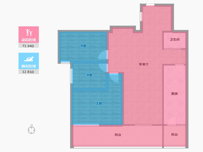 广东省-深圳市-百合苑-95.43-户型库-动静分区