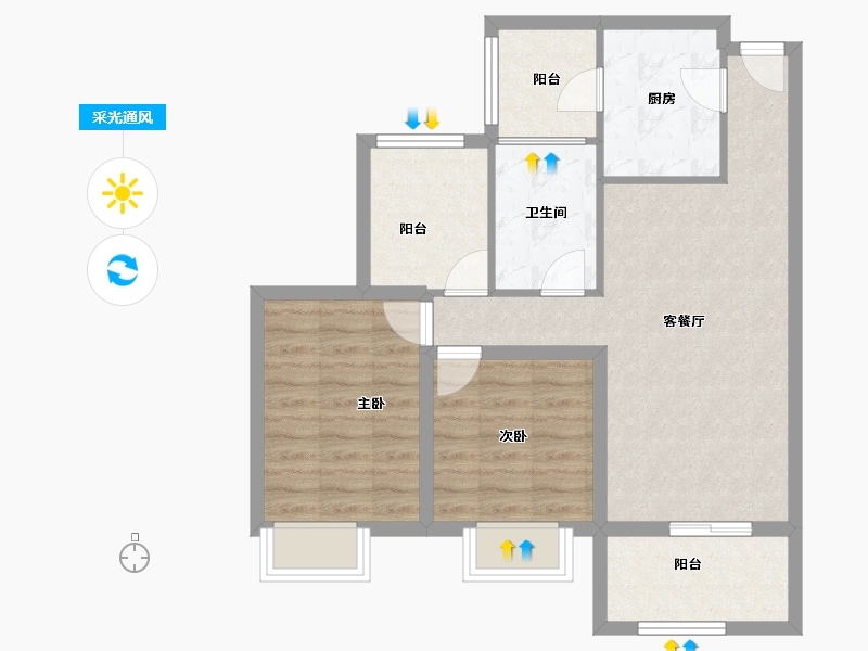 广东省-深圳市-兴华路2号(星航华府)-71.31-户型库-采光通风