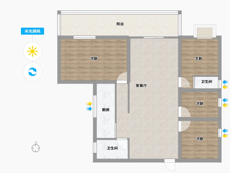 广东省-深圳市-锦绣东方（A区）-97.57-户型库-采光通风