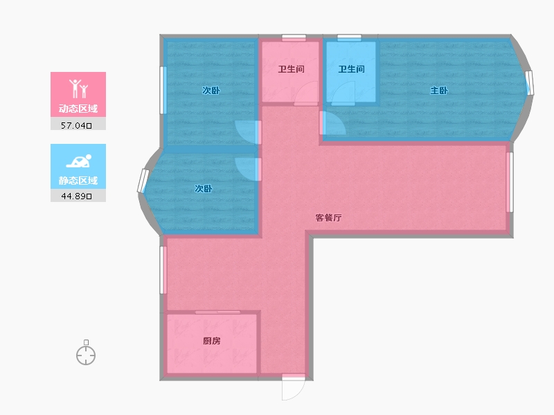 广东省-深圳市-深南花园-91.67-户型库-动静分区