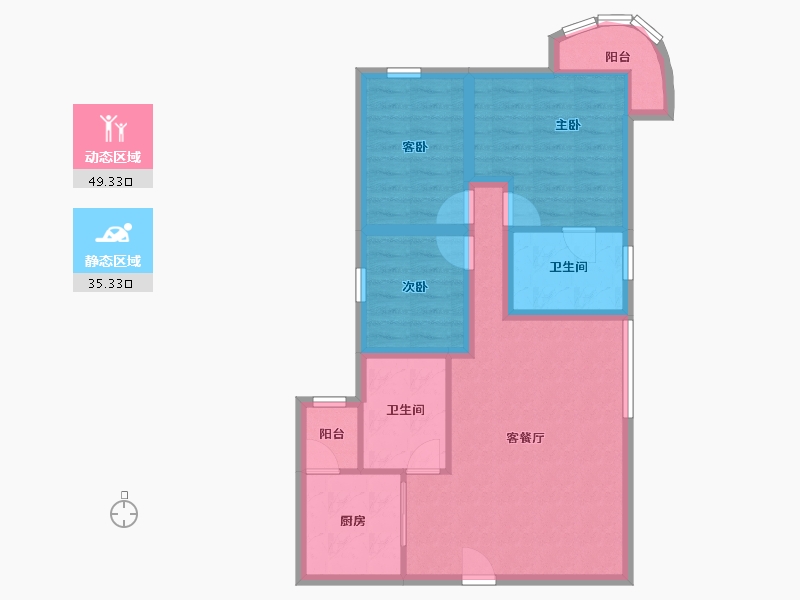 广东省-深圳市-侨城豪苑(一期)-74.96-户型库-动静分区