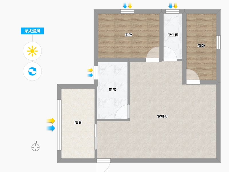 广东省-深圳市-百合星城一期-64.80-户型库-采光通风