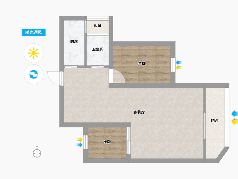 广东省-深圳市-鸿洲新都-47.63-户型库-采光通风