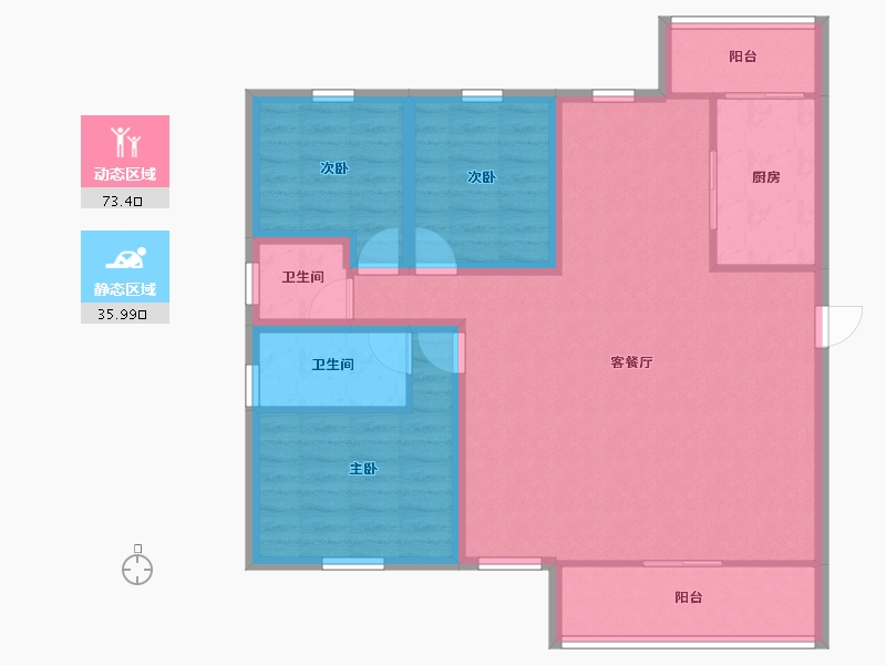 广东省-深圳市-和盛苑(和兴花园二期)-98.37-户型库-动静分区