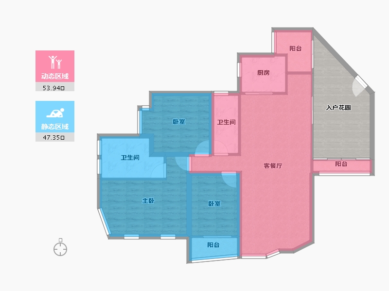 广东省-深圳市-十五峯花园-106.24-户型库-动静分区