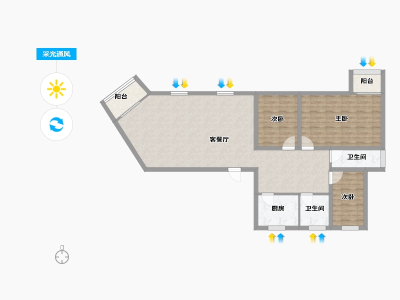 广东省-深圳市-后海花园-96.03-户型库-采光通风