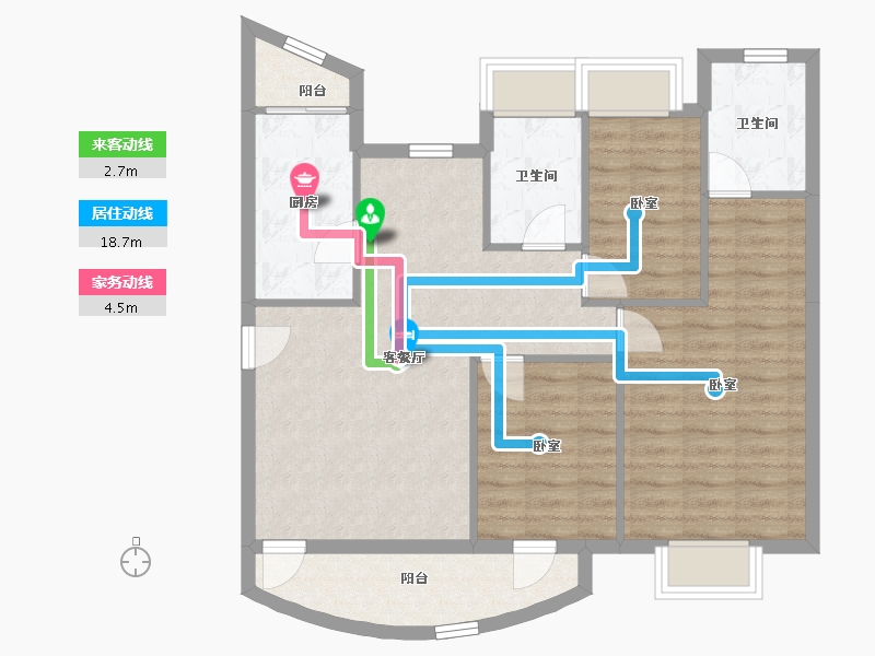 广东省-深圳市-阳光带海滨城(二期)-85.27-户型库-动静线