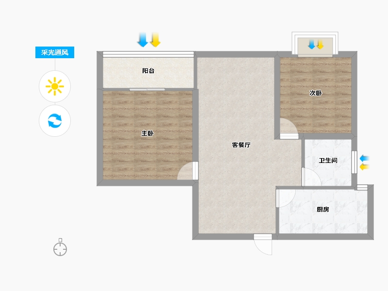 广东省-深圳市-西丽蓝天-69.42-户型库-采光通风