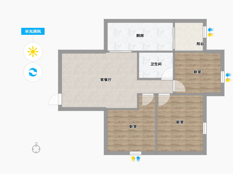 广东省-深圳市-海典居-68.90-户型库-采光通风