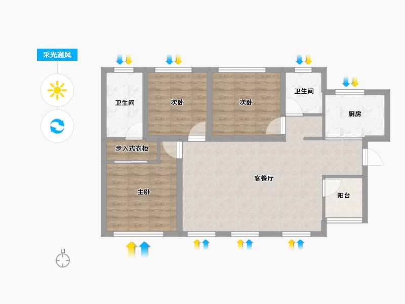 广东省-深圳市-万科翡丽郡-79.19-户型库-采光通风