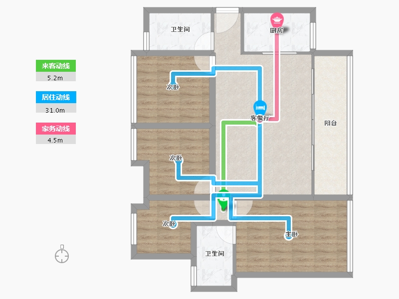 广东省-深圳市-万科公园里-90.08-户型库-动静线