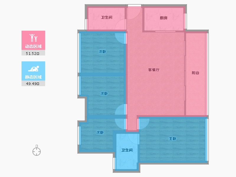 广东省-深圳市-万科公园里-90.08-户型库-动静分区