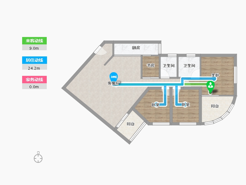 广东省-深圳市-锦绣花园四期-77.12-户型库-动静线