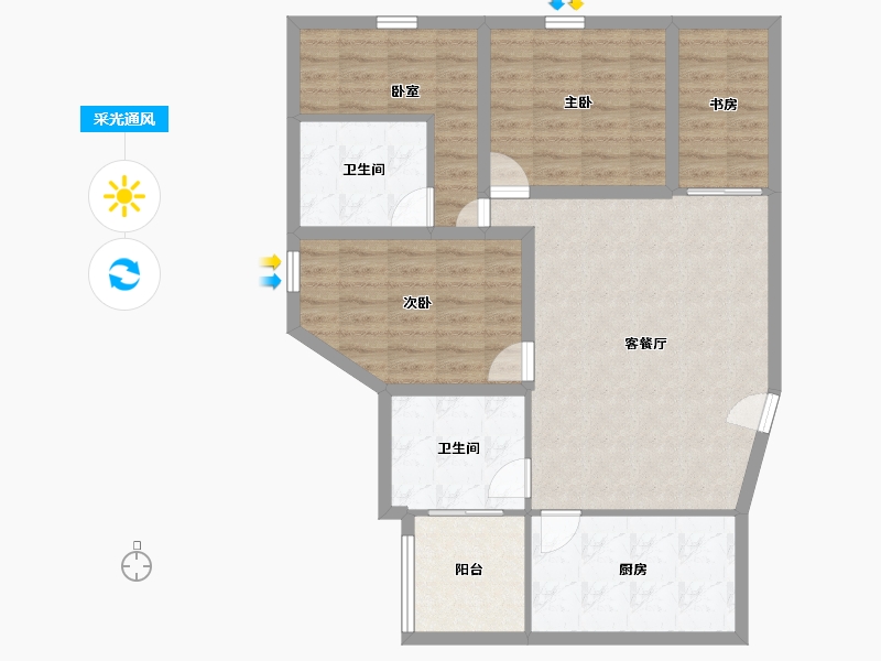 广东省-深圳市-汇宾广场-93.21-户型库-采光通风