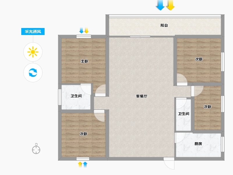 广东省-深圳市-聚龙苑-108.21-户型库-采光通风