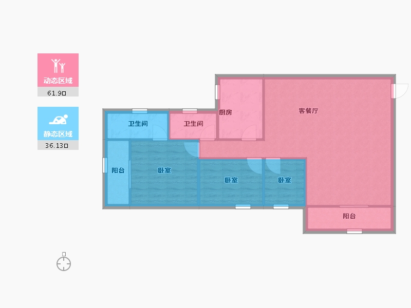 广东省-深圳市-创世纪滨海花园-89.44-户型库-动静分区