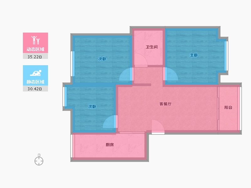 广东省-深圳市-凤城花园-57.44-户型库-动静分区