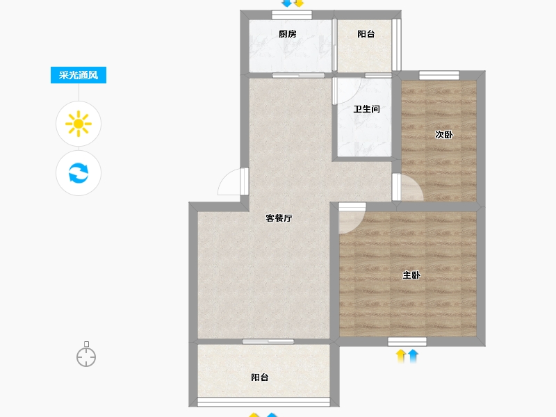 广东省-深圳市-福中福花园-58.00-户型库-采光通风