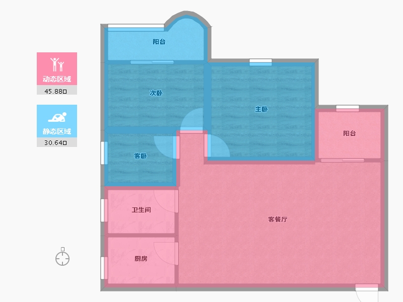 广东省-深圳市-东方海雅居-68.19-户型库-动静分区