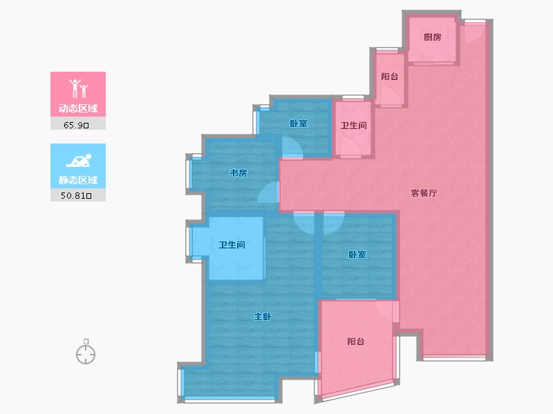 广东省-深圳市-阳光带海滨城(一期)-104.42-户型库-动静分区