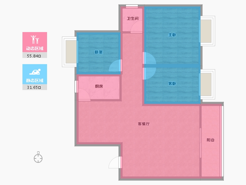 广东省-深圳市-旺海怡苑-78.02-户型库-动静分区