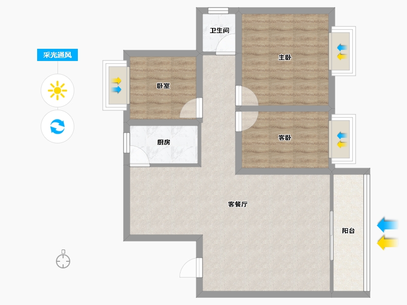 广东省-深圳市-旺海怡苑-78.02-户型库-采光通风