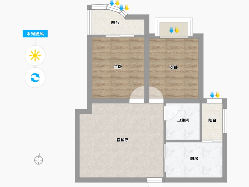 广东省-深圳市-鸿洲新都-49.24-户型库-采光通风