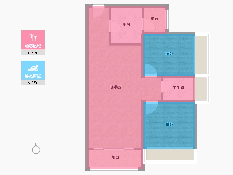 广东省-深圳市-宜城风景花园-58.34-户型库-动静分区