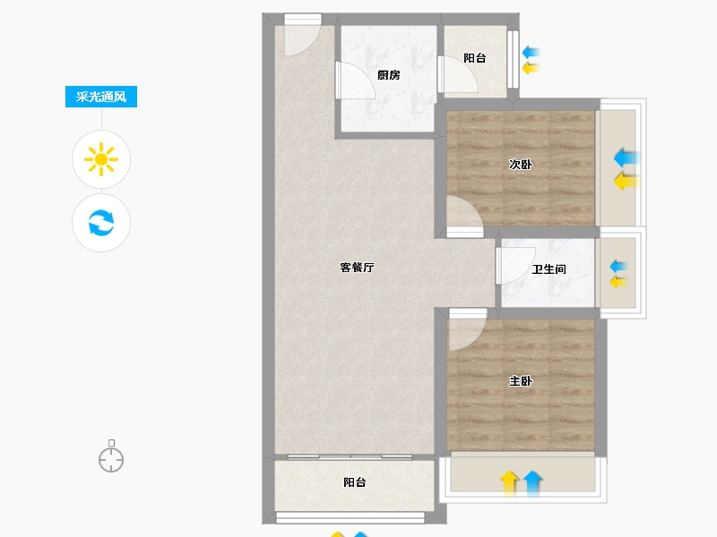 广东省-深圳市-宜城风景花园-58.34-户型库-采光通风