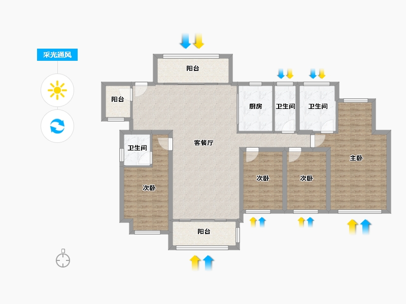 广东省-深圳市-星河时代-136.98-户型库-采光通风