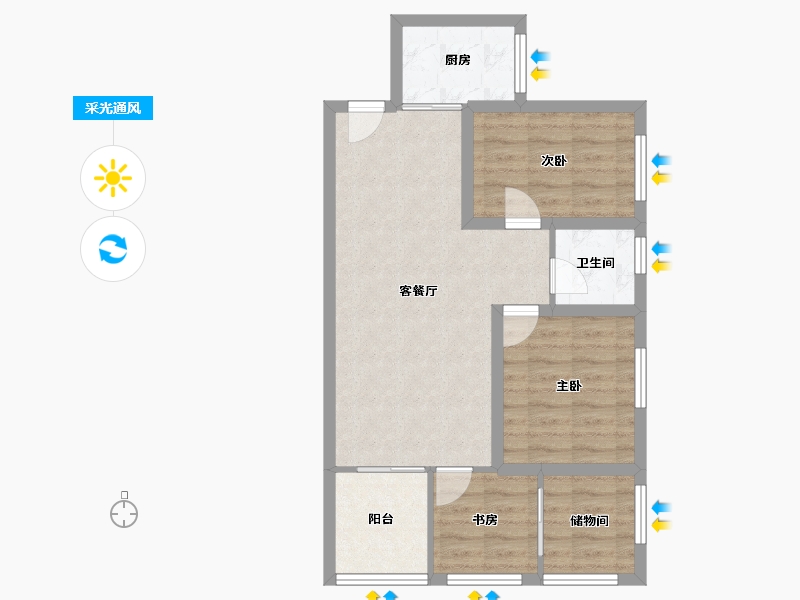 广东省-深圳市-玉湖湾-67.72-户型库-采光通风