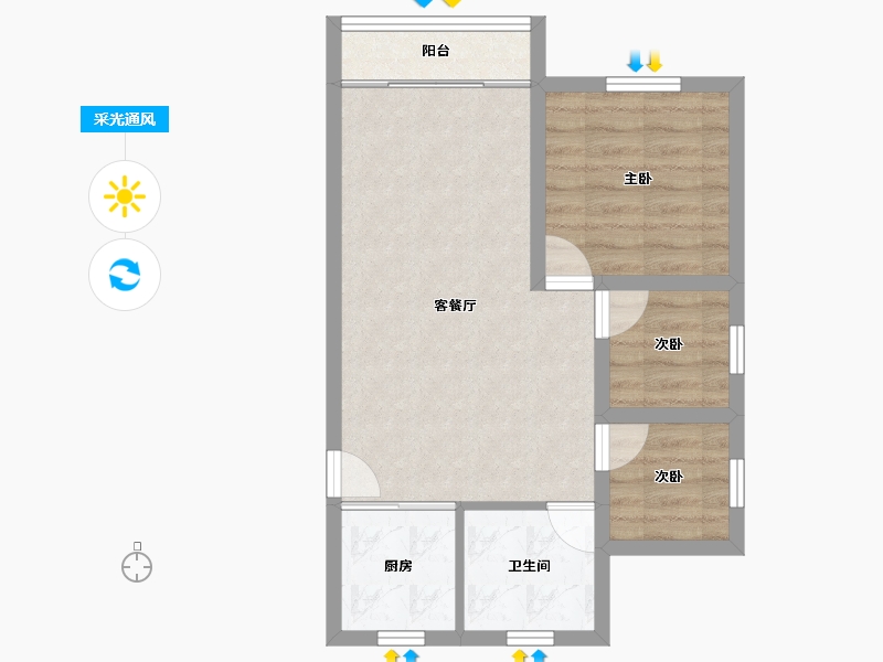 广东省-深圳市-鸿洲新都-55.01-户型库-采光通风