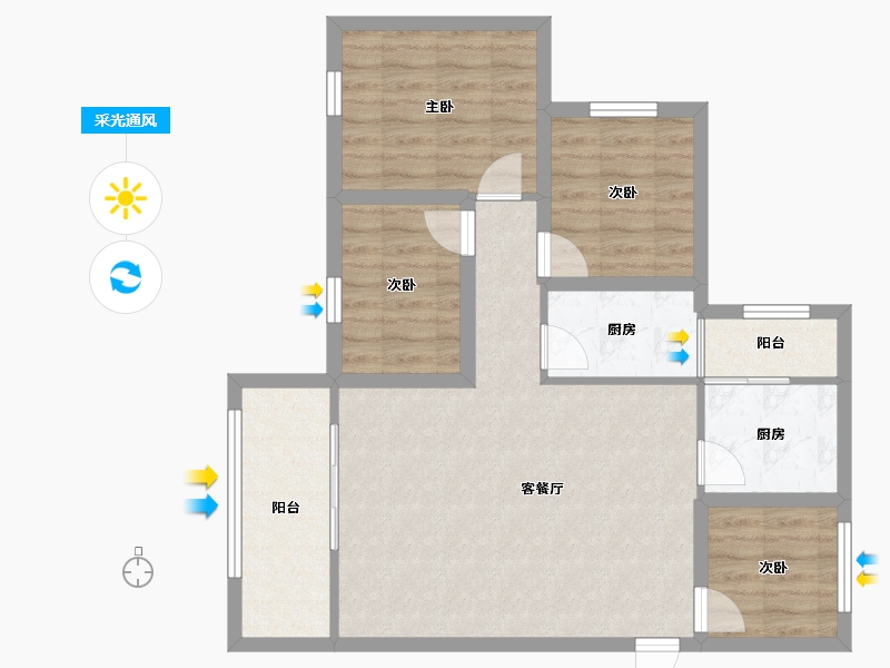 广东省-深圳市-富源花园-79.50-户型库-采光通风