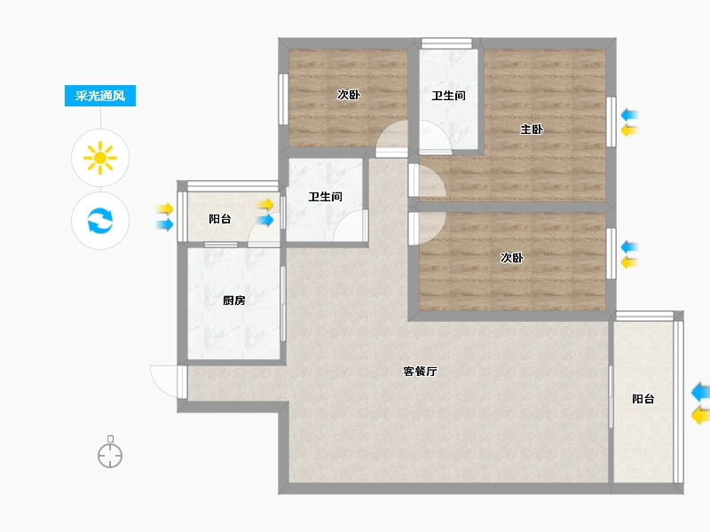 广东省-深圳市-中南花园-91.17-户型库-采光通风