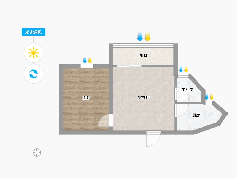 广东省-深圳市-前海金岸-35.64-户型库-采光通风