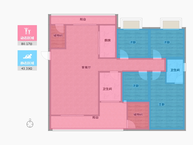 黑龙江省-鹤岗市-绿海湾-110.11-户型库-动静分区