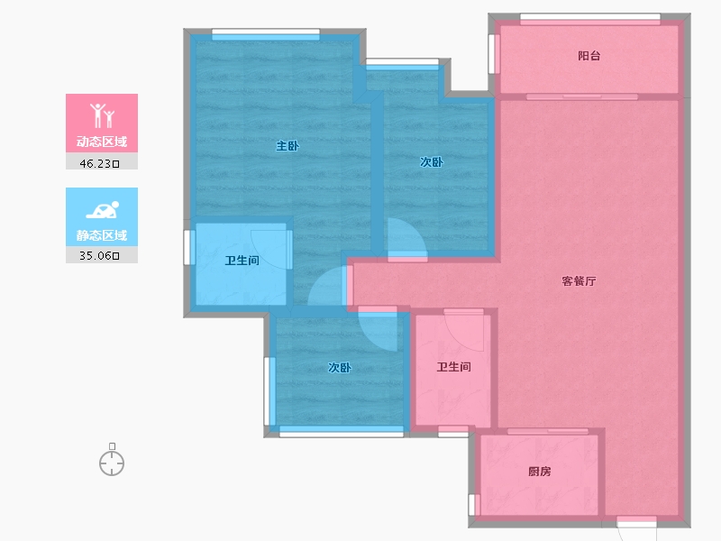 广东省-深圳市-华侨城四海云亭-72.06-户型库-动静分区