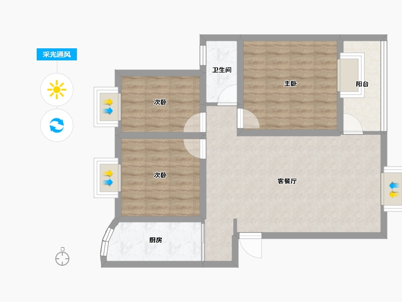 广东省-深圳市-山水情家园-75.75-户型库-采光通风