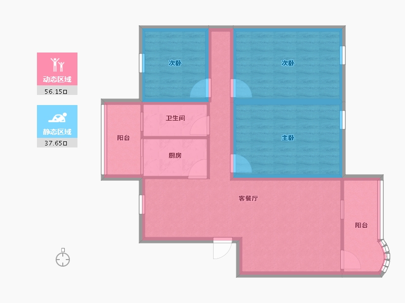 广东省-深圳市-华天花园-83.09-户型库-动静分区