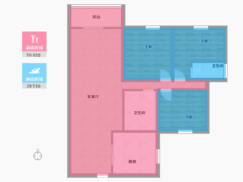 广东省-深圳市-兴华路2号(星航华府)-68.99-户型库-动静分区