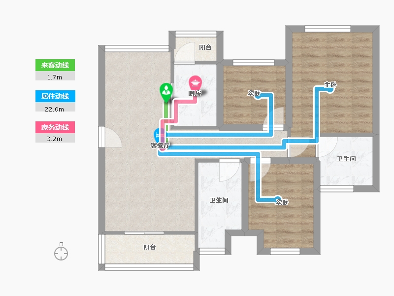 广东省-深圳市-香莎公馆-70.08-户型库-动静线